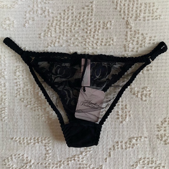 AGENT PROVOCATEUR Sparkle Brief in Black - Shimmer Lace Panties - Picture 10 of 16